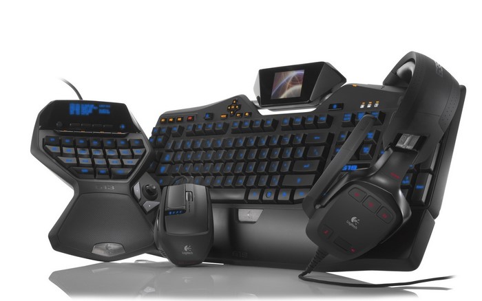 Logitech G13 Gaming Keyboard, Mouse, and Headphones