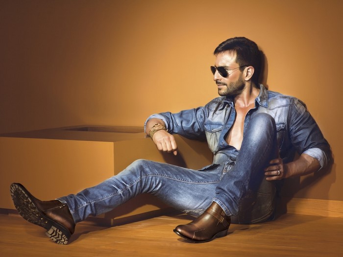 Saif Ali Khan in denim shirt and jeans