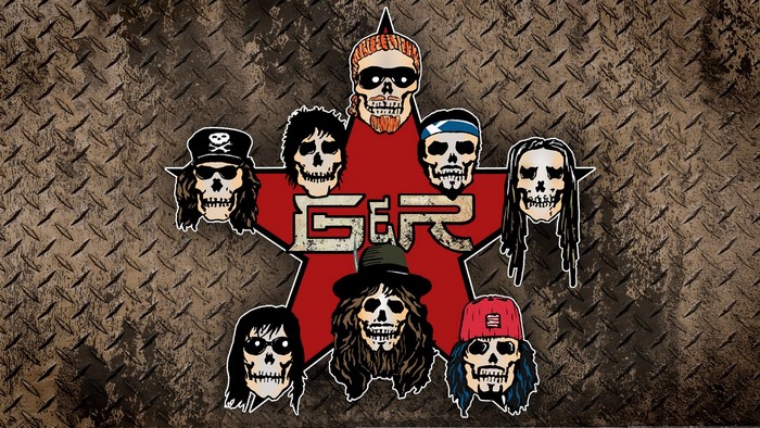 Guns N' Roses skulls logo on a star