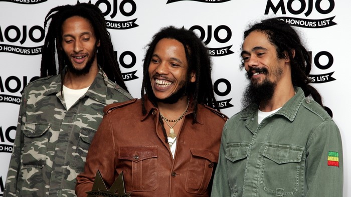 Damian, Stephen, and Ziggy Marley at MOJO Honours List