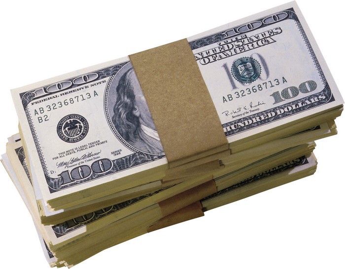 Stack of 100 Dollar Bills