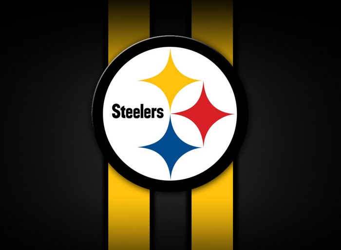 Pittsburgh Steelers logo on black and yellow background