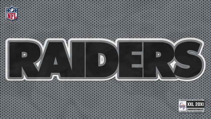 Oakland Raiders NFL Logo on Grey Background