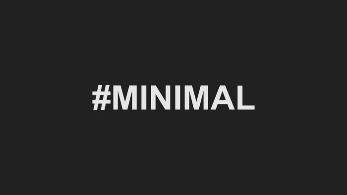 #MINIMAL text on dark background