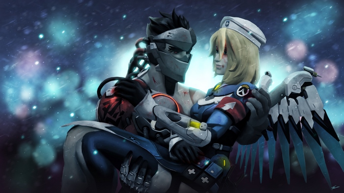 Genji and Mercy from Overwatch