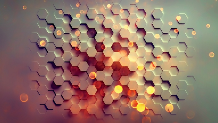 4K Abstract Hexagon Pattern with Light Effects