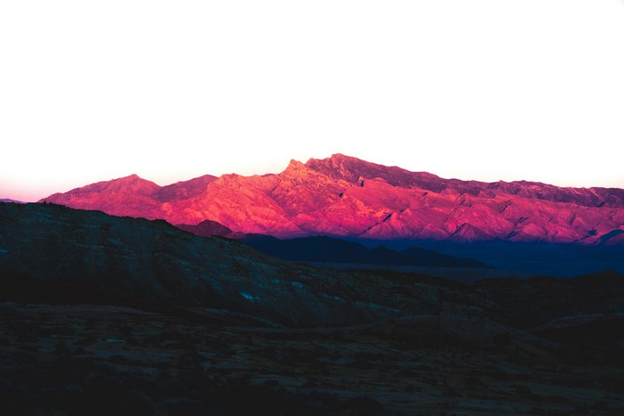 Pink Mountain Range at Sunset