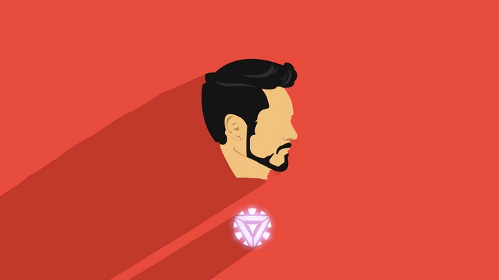 Iron Man from Marvel Comics, minimalist artwork