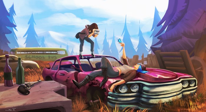 Max and Chloe from Life is Strange with a butterfly