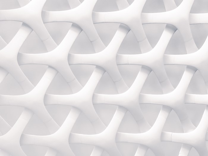 White geometric pattern with hexagonal symmetry