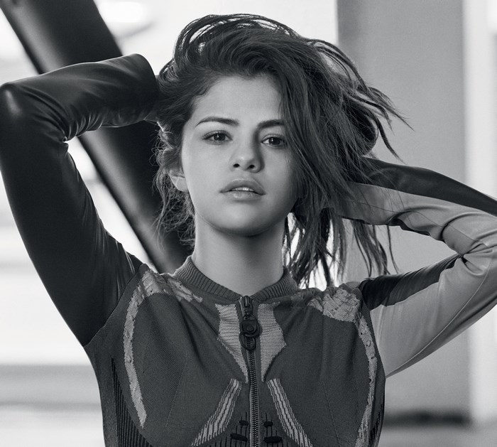 Selena Gomez in monochrome