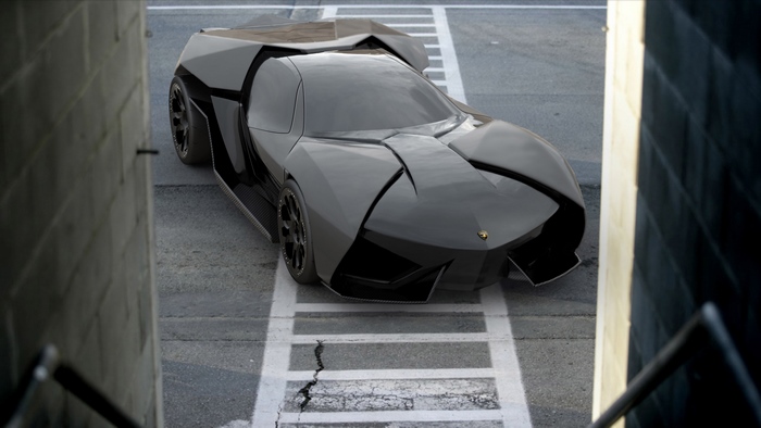 Black Lamborghini Ankonian concept car