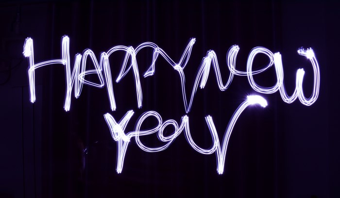 Happy New Year light painting
