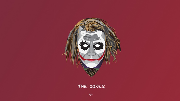 The Joker from Batman minimalist digital art
