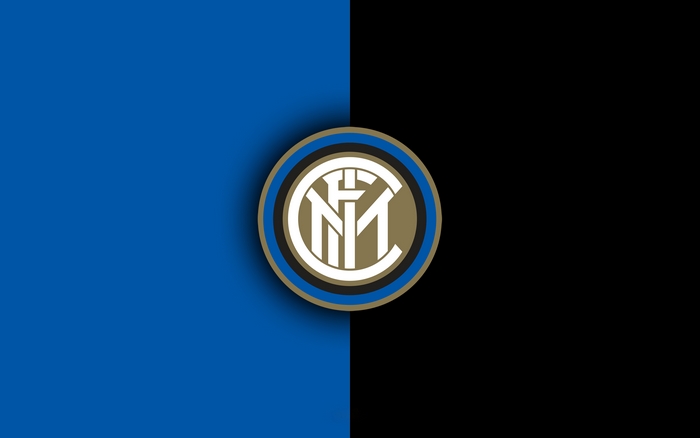 Inter Milan logo on blue and black background