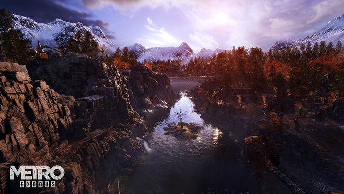 Metro Exodus landscape with mountains and river