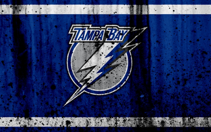 Tampa Bay Lightning logo on a grunge background