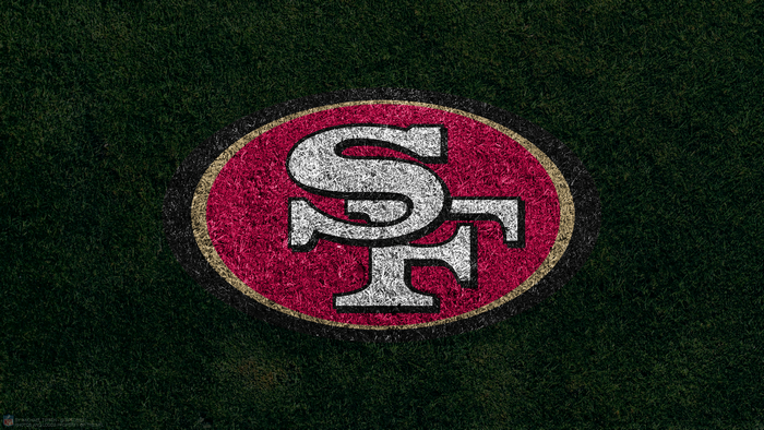 San Francisco 49ers NFL Logo on Grass