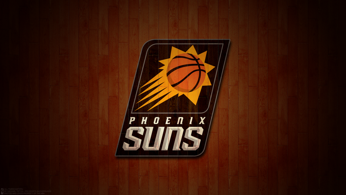 Phoenix Suns NBA Logo on Wood Background