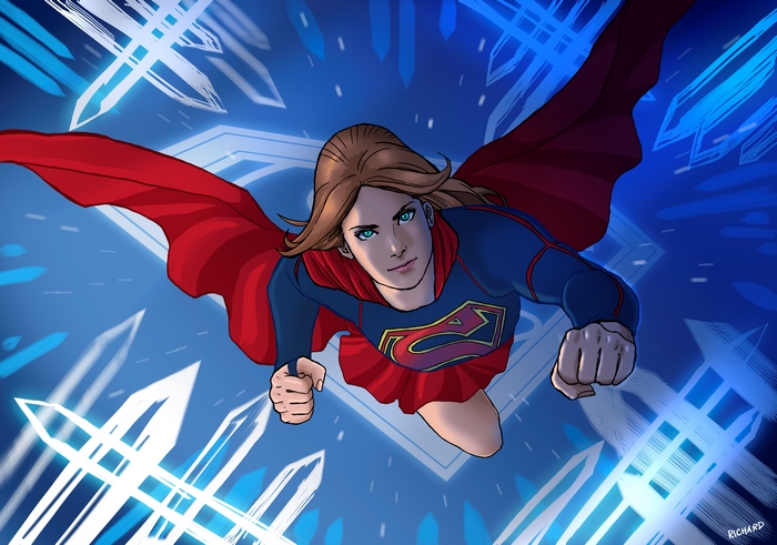 Supergirl from DC Comics flying