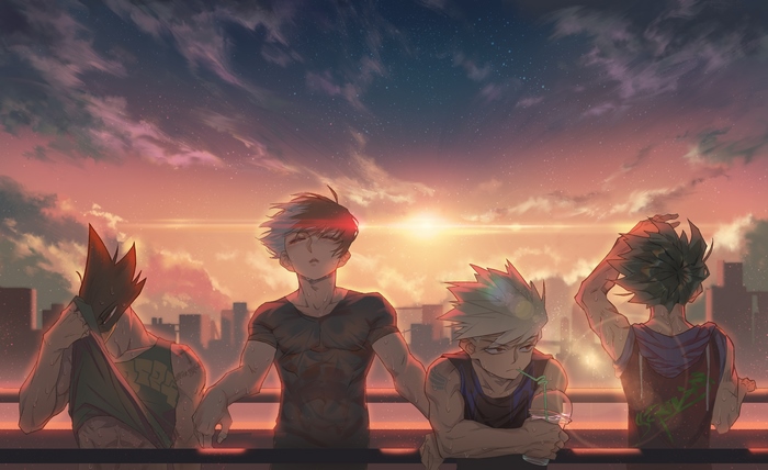 Sunset Gathering of My Hero Academia Heroes