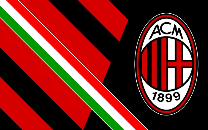 AC Milan Emblem with Red and Black Stripes