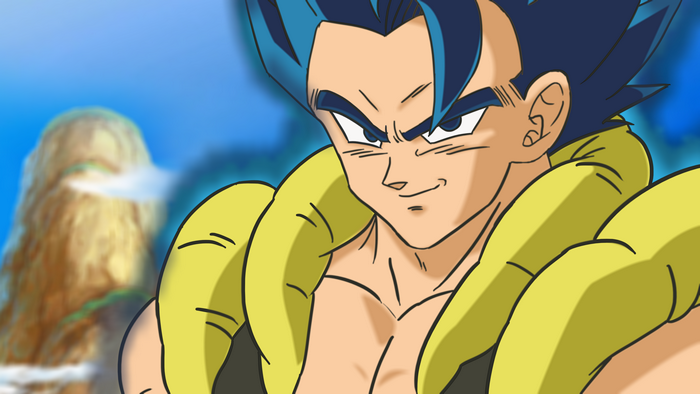 Gogeta with Confident Smile and Blue Hair