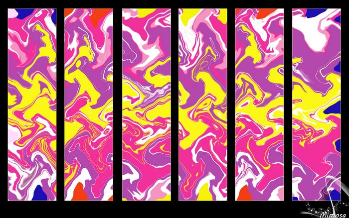 Abstract Marbling Art with Pink, Yellow, and Purple