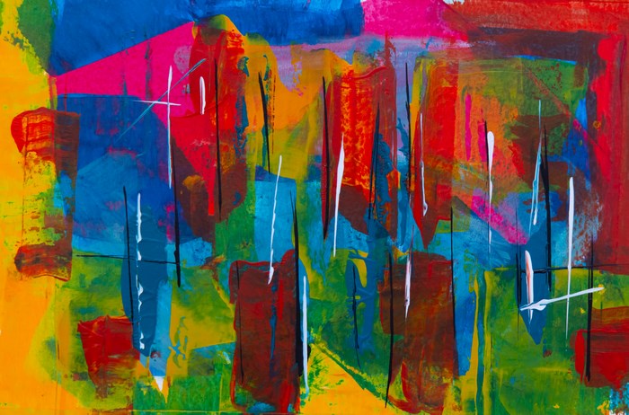 Vibrant Abstract Expressionism Painting with Bold Colors