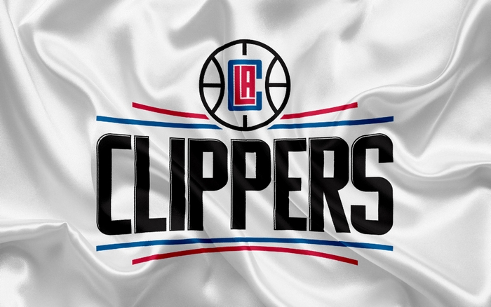 Los Angeles Clippers logo on white satin
