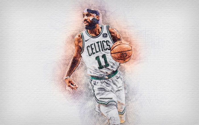 Kyrie Irving dribbling for the Boston Celtics