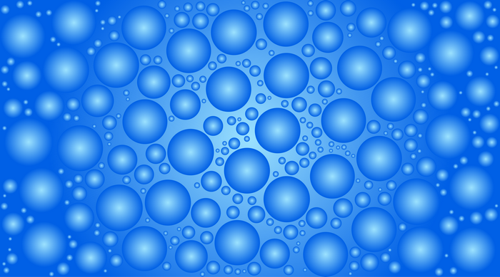 Blue Bubbles on a Gradient Background