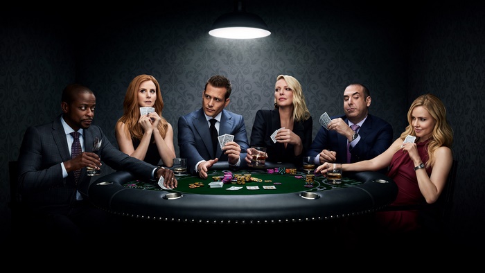 Dulé Hill, Amanda Schull, Katherine Heigl, Sarah Rafferty, Rick Hoffman, Gabriel Macht in Suits