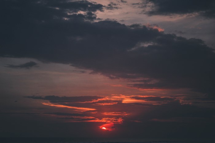 Sunset over the ocean in Bali