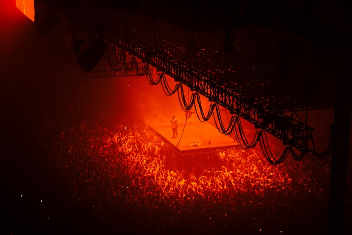 Kanye West performing on stage at Verizon Center