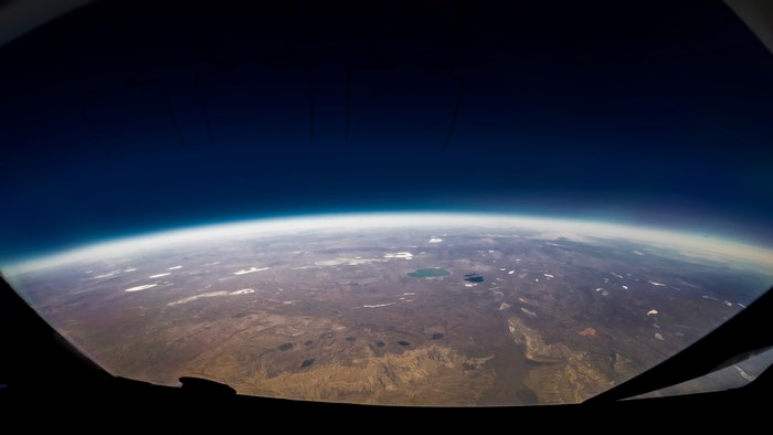 View of Earth from high altitude aircraft