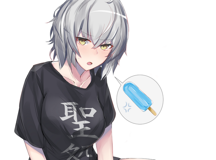 Jeanne d'Arc Alter from Fate/Grand Order with a popsicle