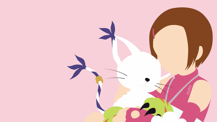 Hikari Yagami and Tailmon from Digimon