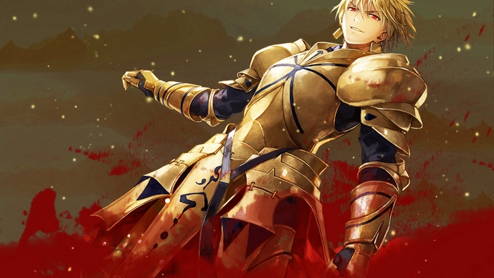 Gilgamesh from Fate Series in golden armor