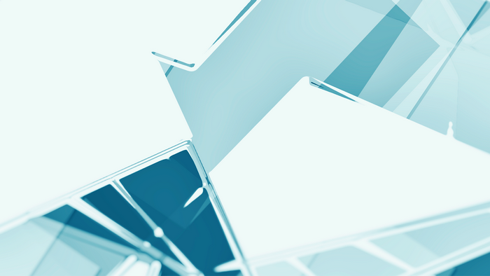 Abstract geometric shapes with blue and white tones