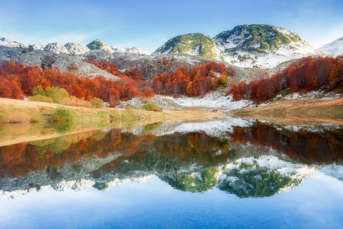 Autumn Mountain Lake Reflection