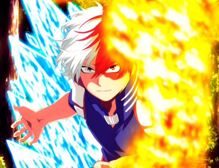 Shoto Todoroki Using Fire and Ice Powers