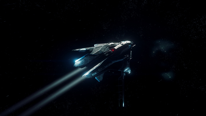 Sabre spaceship from Star Citizen in space
