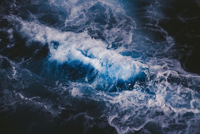 Stormy Ocean Waves with Sea Foam