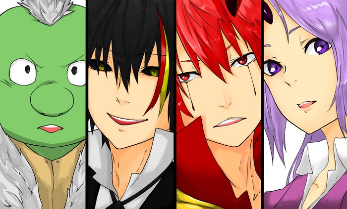 Gobuta, Benimaru, Diablo, and Shion from That Time I Got Reincarnated as a Slime