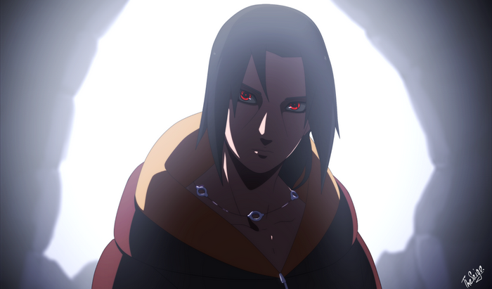 Itachi Uchiha from Naruto with Mangekyō Sharingan