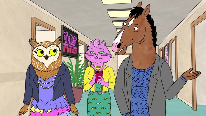Wanda Pierce, Princess Carolyn, and BoJack Horseman in BoJack Horseman
