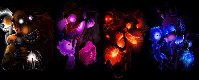 Dark Glowing Freddy Animatronics from Five Nights at Freddy's