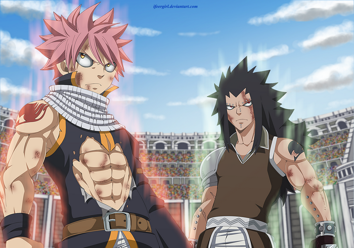Natsu Dragneel and Gajeel Redfox from Fairy Tail