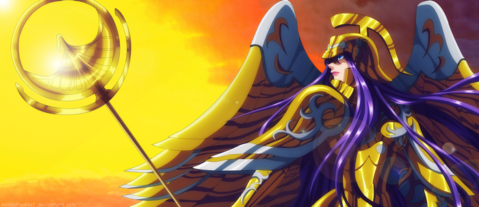 Athena from Saint Seiya holding a staff
